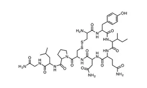 Hormone Prints: oxytocin chemical formula science symbol elements reaction