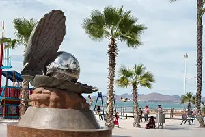 Malecon Prints: Oyster pearl sculpture on the malecon in La Paz, Baja California Sur, Mexico