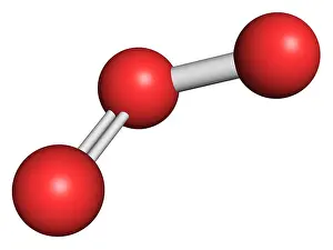 Ozone Prints: Ozone (trioxygen, O3) molecule