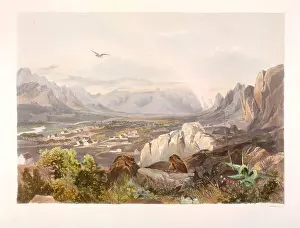 1840s Prints: The Paarl. Vintage Lithograph of South Africa, by George French Angas, 1840s