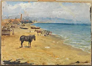 Carriage Prints: Pablo Picasso / Beach of Barceloneta