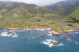 Big Sur Prints: The Pacific Ocean endlessly washes against a rugged coastline in Northern California
