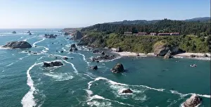 Brookings Prints: The Pacific Ocean washes against the scenic
