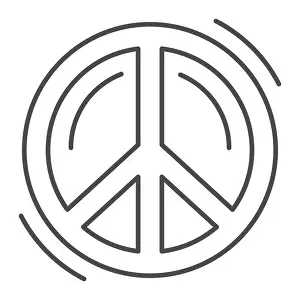 Glyph Prints: Pacifist symbol thin line icon