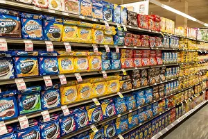 Aisle Prints: packages of Oreo cookies on the shelves of a grocery store