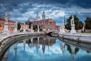Cityscape Collection: Padua. Cityscape image of Padua, Italy with Prato della Valle square during sunset