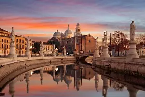 Padua, Italy at Prato della Valle at dusk