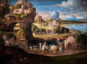 Paesaggio con corteo magico - olio su tela - Benvenuto Tisi detto il Garofalo - 1528 - Roma, Galleria Borghese