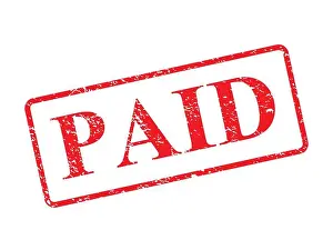 Receipt Prints: Paid red stamp vector illustration