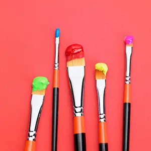Art And Craft Prints: Paintbrushes with color