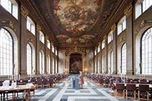 Neoclassical Architecture Prints: Painted Hall, Greenwich Hospital, King Charles Block, London, England, UK