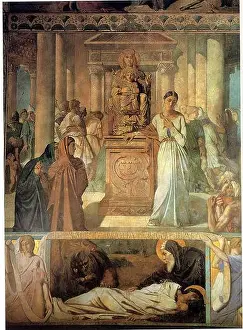 Religious Painting Prints: This painting by Chassériau depicts the conversion and burial of Saint Mary of Egypt