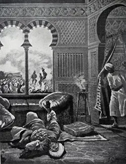 Council Prints: Painting depicting Abd ar-Rahman II (788-852) summoning a council of bishops to end the Mozarabs