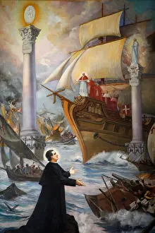 Spiritual Prints: Painting depicting the life of Don Bosco in Santuario di Maria Ausiliatrice, Valdocco