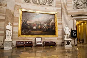 Washington Dc Prints: The painting entitled The Surrender of General Burgoyne by John Trumbull hangs in the Capitol Hill's rotunda