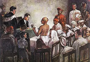 Doublespread Prints: Painting of The Great Trial of Mahatma Gandhi