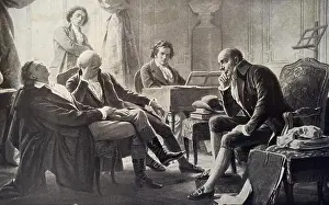 Printed Prints: Painting of Ludwig van Beethoven (1770-1827) a German composer and pianist