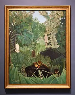 1906 Prints: The painting, the Merry Jesters by French artist Henri Rousseau