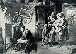 Waterloo Prints: The painting Napoleon in Peasant's Cottage was done in 1863 by the English painter Marcus Stone