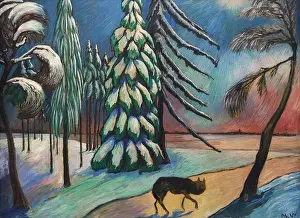 Wild Life Prints: Painting Night Prowler by Russian expressionist painter Marianne von Werefkin (1920)