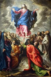 Ascension Prints: Painting titled Ascension depicting the ascension of Christ