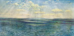 English Channel Prints: This painting titled The English Channel From the Dorsetshire Cliffs is by the English artist John Brett (1830-1902)