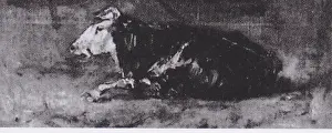 Reclining Prints: This painting by Vincent van Gogh depicts a reclining cow
