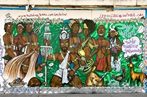Bahia Prints: Painting on a wall, Salvador de Bahia, Brazil