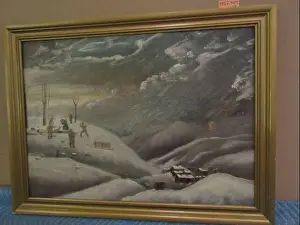 1937 Prints: The painting Washington's Camp at Valley Forge depicts General George Washington