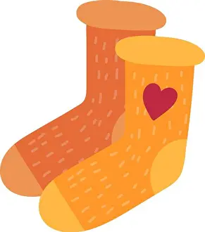 Childcare Prints: Pair of warm knitted socks. Handmade knitted winter clothes made from natural wool