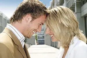 20 30 Years Prints: Pair, young, smiles, head to head