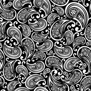 Paisley Prints: paisley seamless pattern illustration in black and white. Can be tiled