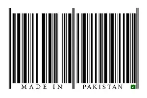 In A Row Prints: Pakistan Barcode on white background