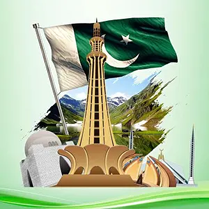 Minar Prints: pakistan independence day 14 august pakistan day celebration new illustration poster design
