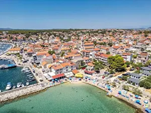 Pakostane, Croatia - July 27, 2024: Small Adriatic town of Pakostane