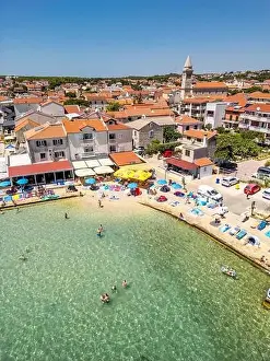 Vrana Prints: Pakostane, Croatia - July 27, 2024: Small Adriatic town of Pakostane