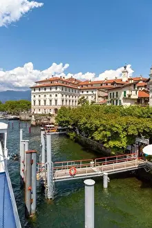 Northern Italy Prints: The Palazzo Borromeo on Isola Bella, seen from the ferry, Lake Maggiore, Piedmont, Italy