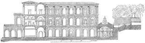 Wood Engraving Prints: Palazzo Pitti in Florence: section, 1870