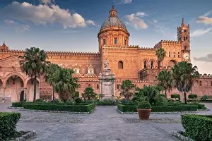 Palermo Cathedral, Sicily, Italy. Cityscape image of famous Palermo Cathedral in Palermo, Italy at sunrise