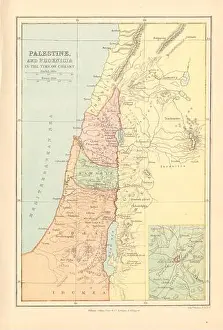 Palestine & Phoenicia in the time of Christ'. Judea Gallilee Samaria, 1876 map