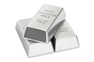 Palladium ingots, 3D rendering isolated on white background