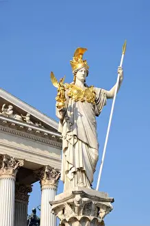 Vienna Austria Prints: Pallas Athene, the goddess of wisdom holds a spear in her left hand