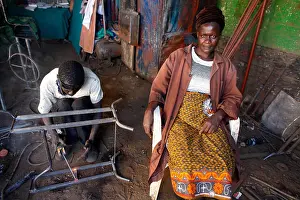 Kenyan Prints: Pamela Akinyi, 46, runs a metal workshop in Juakali Kamukunji