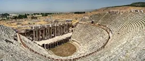 Springs Prints: Pamukkale travertine terraces and the ancient Greek city of Hierapolis, Turkey