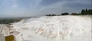 Pamukkale travertine terraces and the ancient Greek city of Hierapolis, Turkey