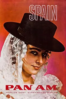 Airways Prints: Pan American - Spain - Pan Am Poster (1960s). Travel Poster