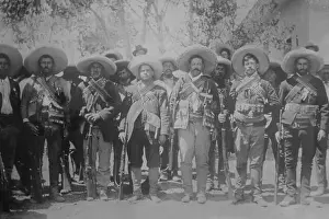 Rifles Prints: Pancho Villa and His bandits with bandoliers and guns