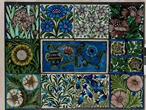 Ceramic Tile Prints: Panel of Wall Tiles by William De Morgan