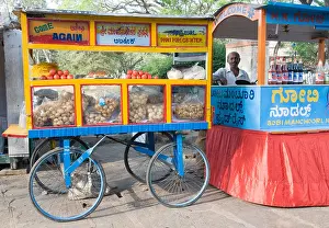 Puri Prints: A Pani Puri street stall In Mysore India