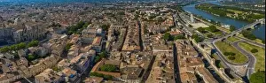 Panorama aerial townscape view of Avignon historical city, France